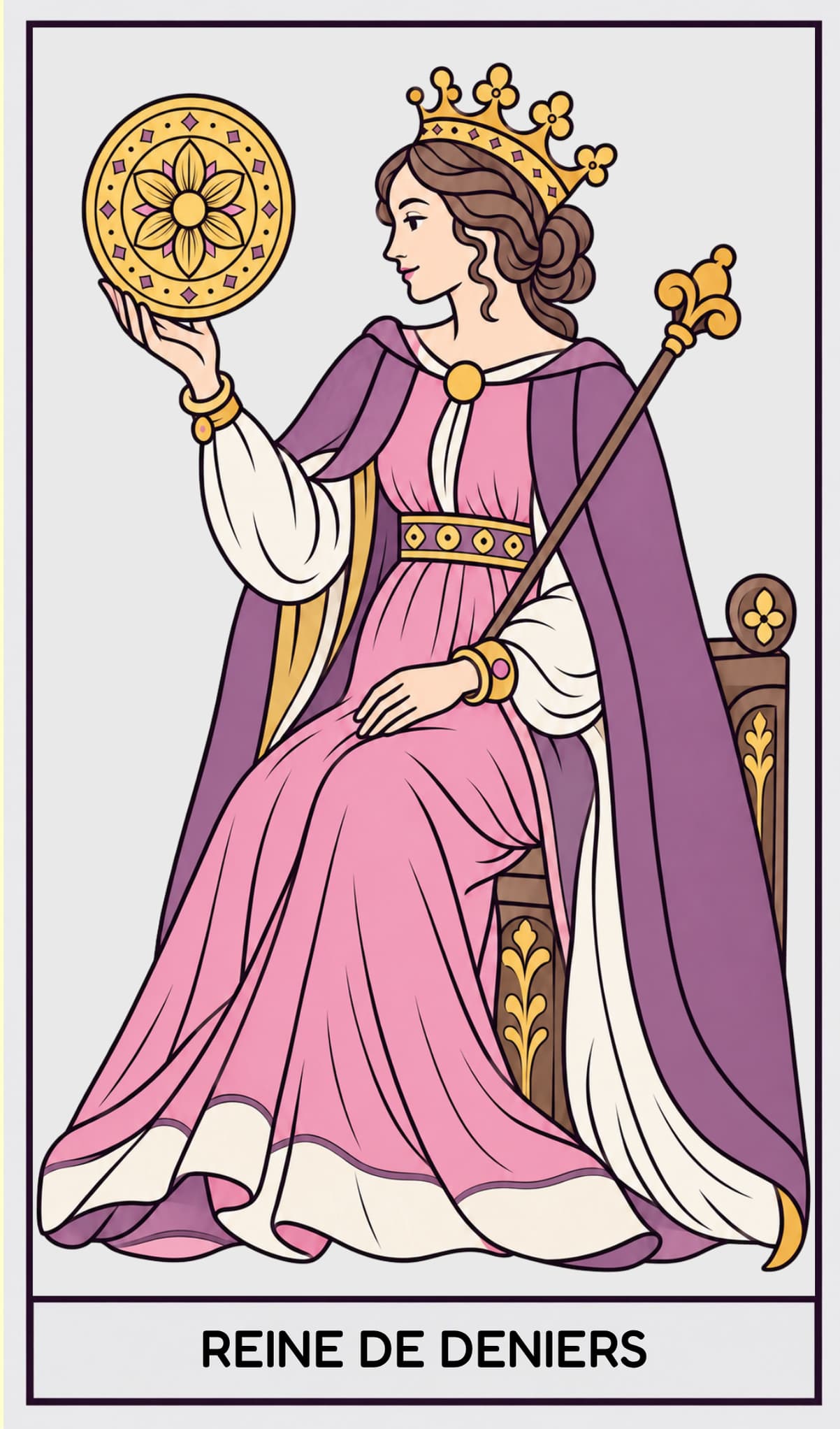 Reine de Deniers, Tarot de Marseille