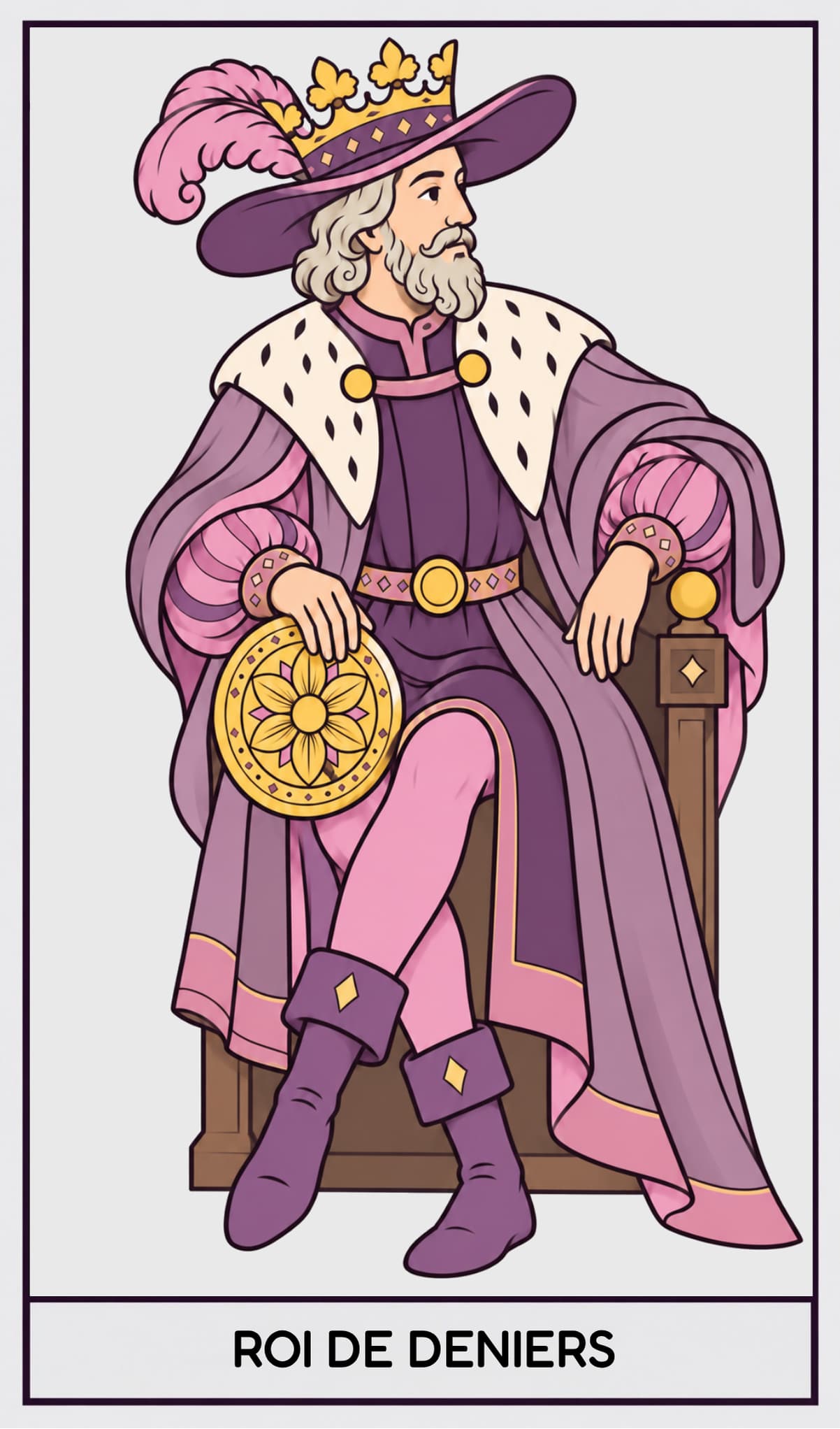 Roi de Deniers, Tarot de Marseille