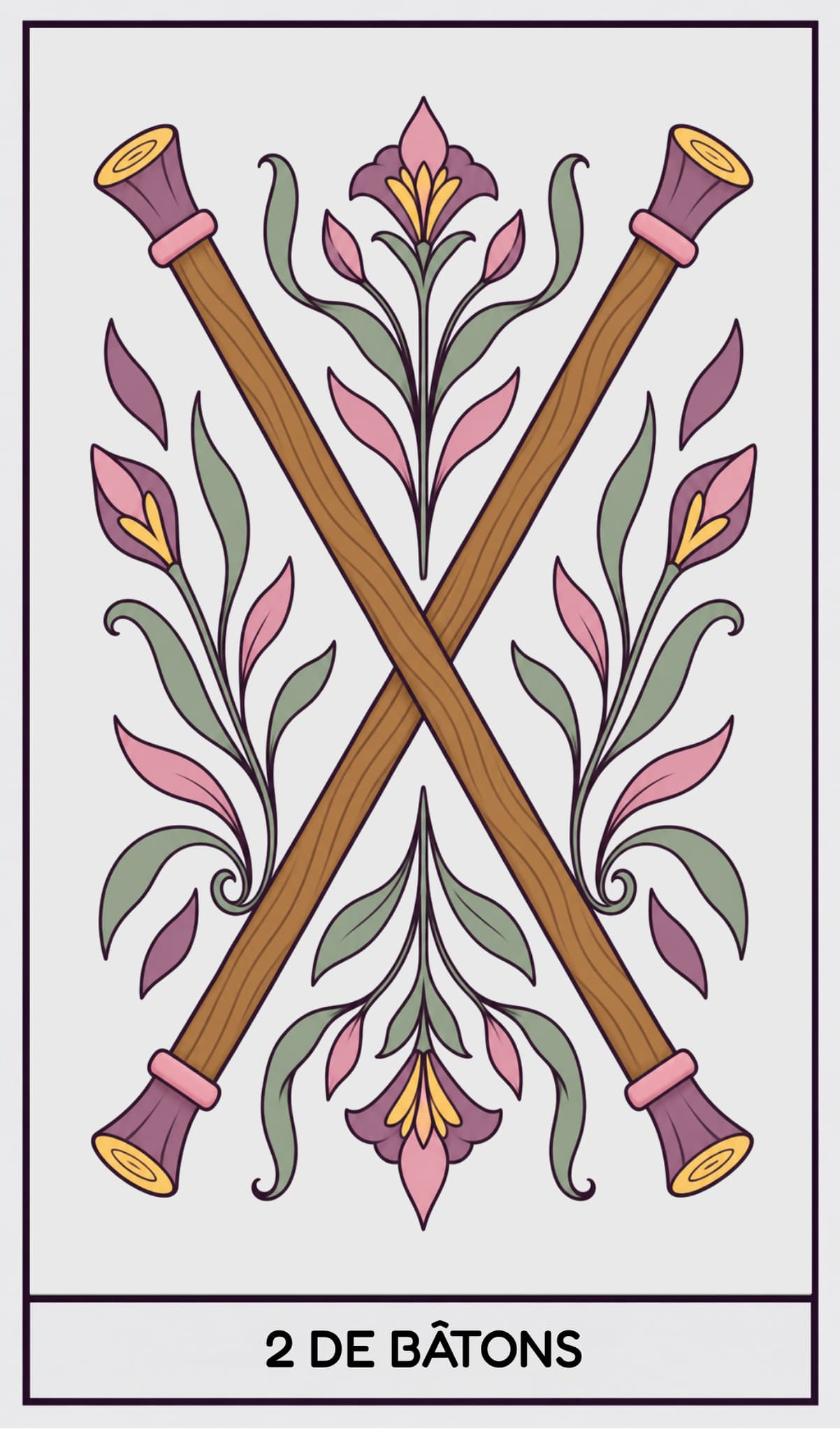 2 de Bâtons, Tarot de Marseille