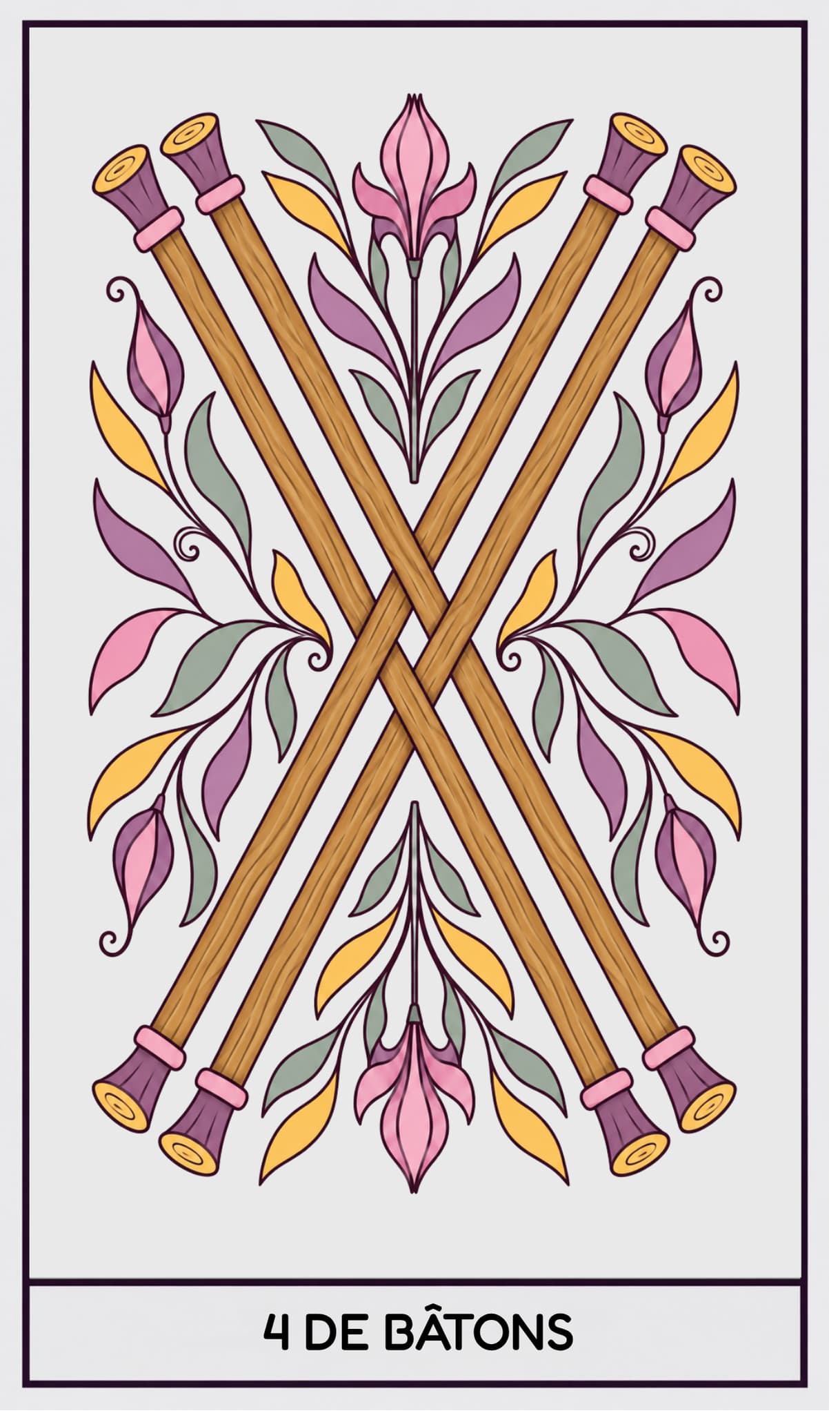4 de Bâtons, Tarot de Marseille