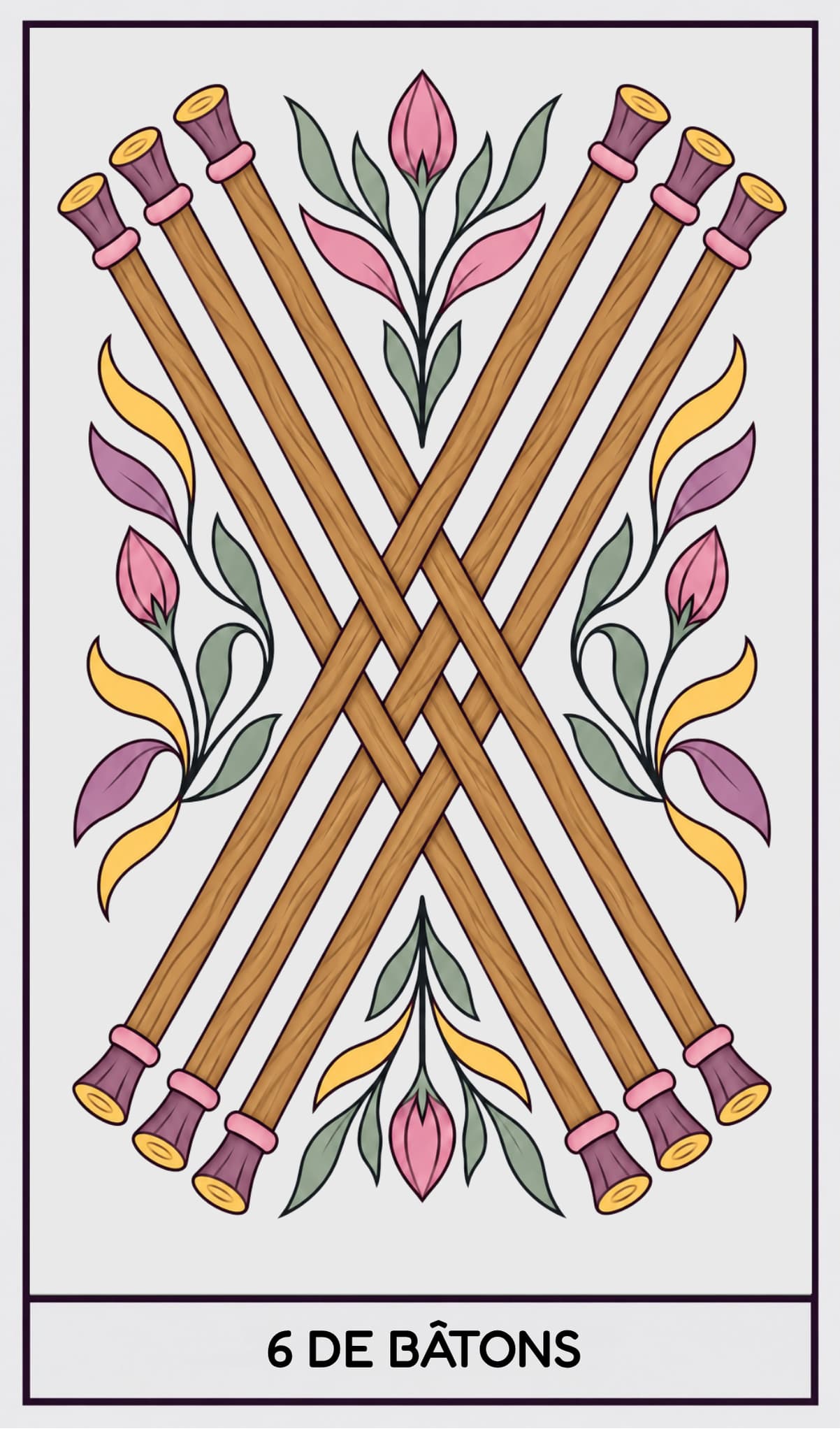 6 de Bâtons, Tarot de Marseille