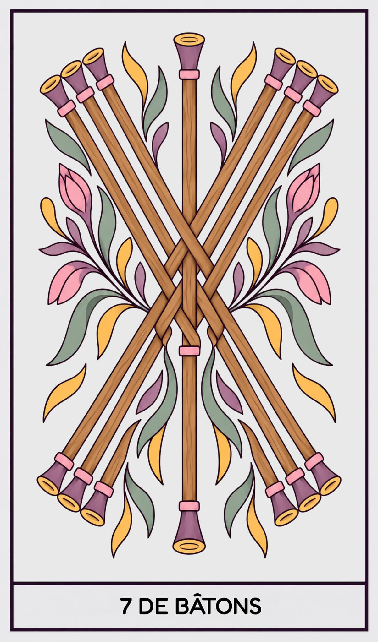 7 de Bâtons, Tarot de Marseille