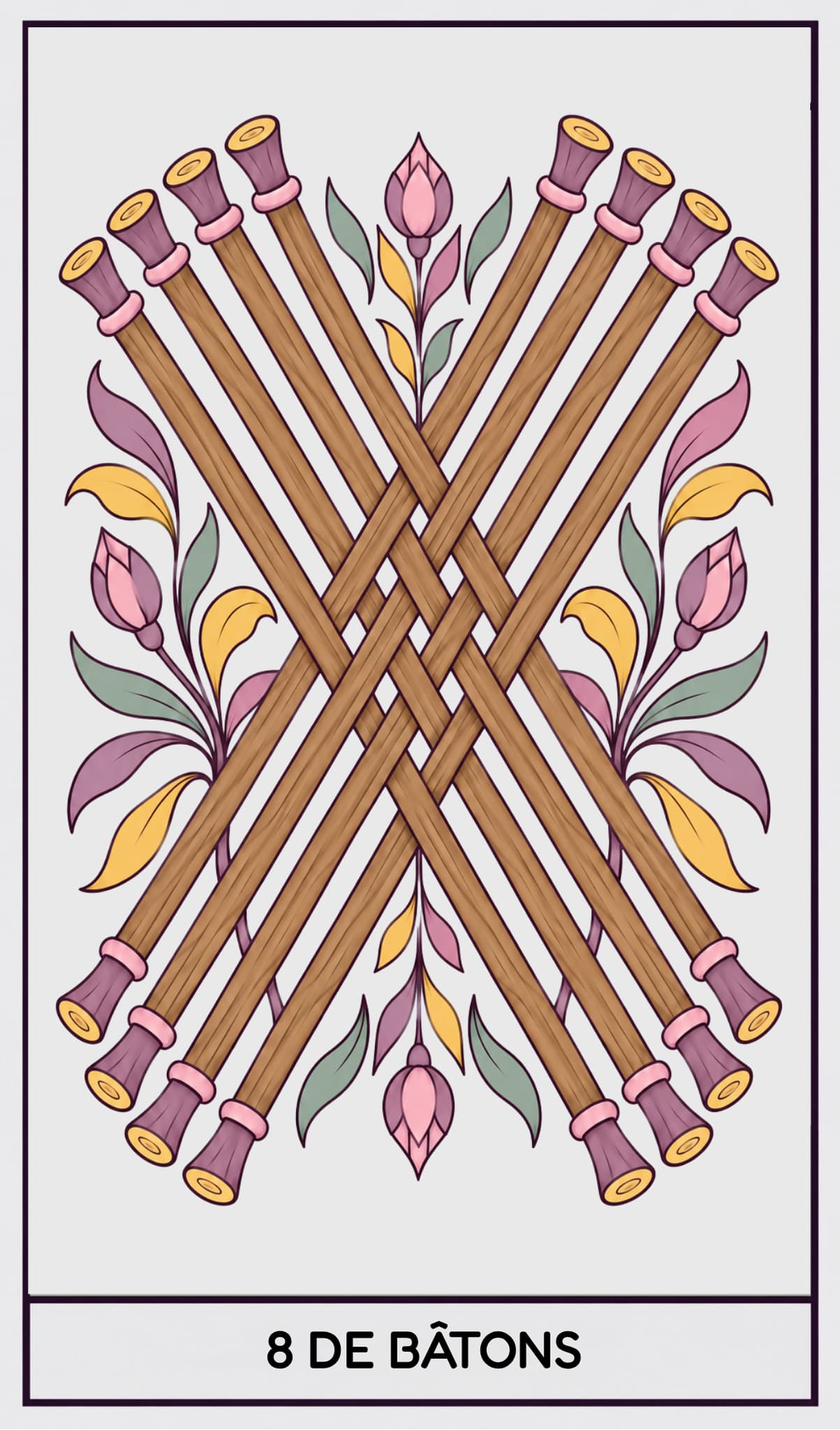 8 de Bâtons, Tarot de Marseille