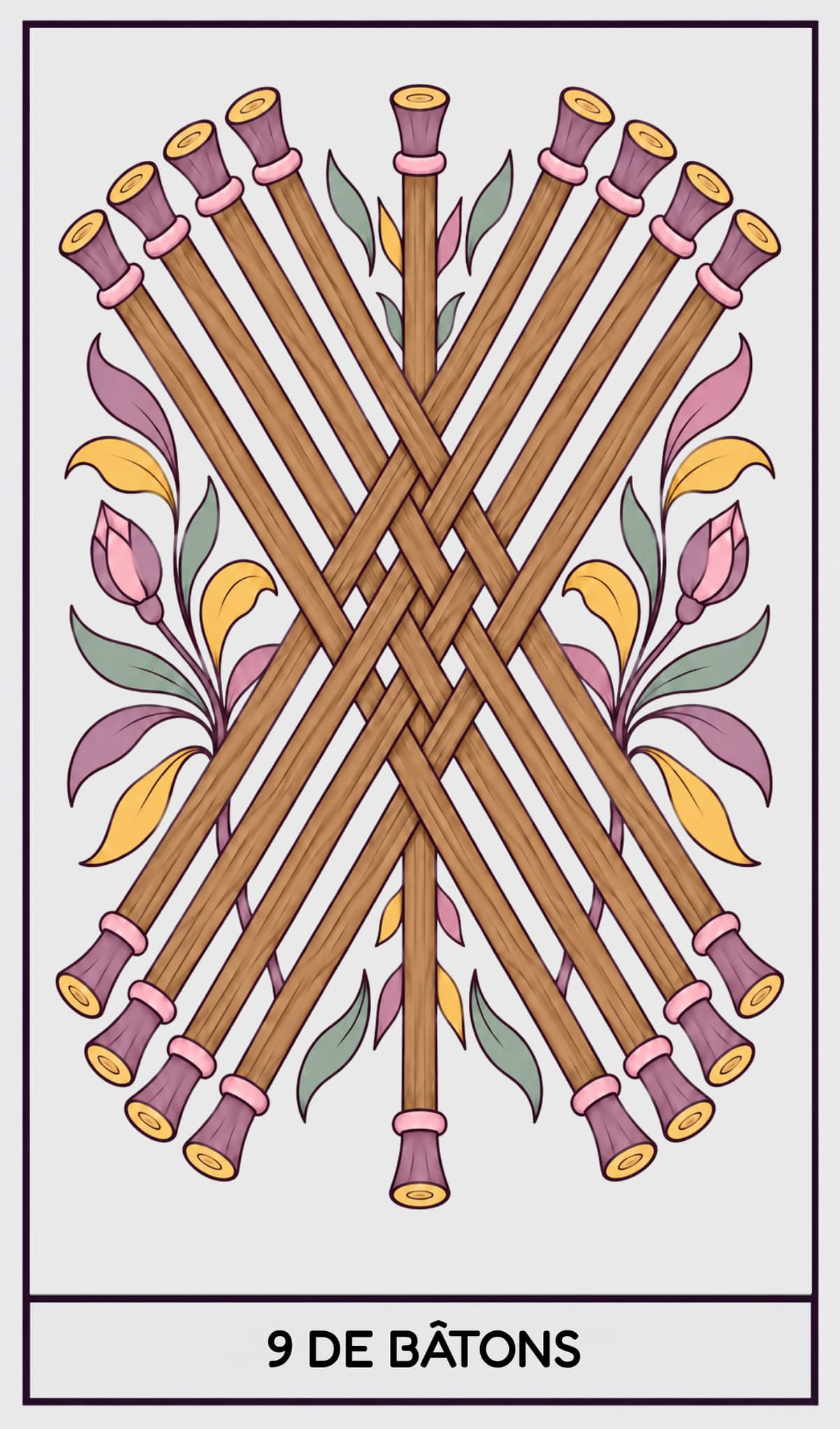9 de Bâtons, Tarot de Marseille
