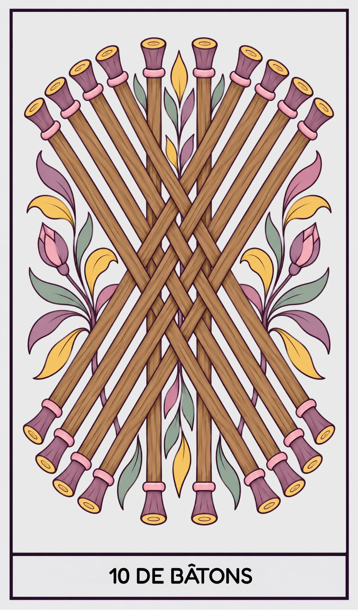 10 de Bâtons, Tarot de Marseille