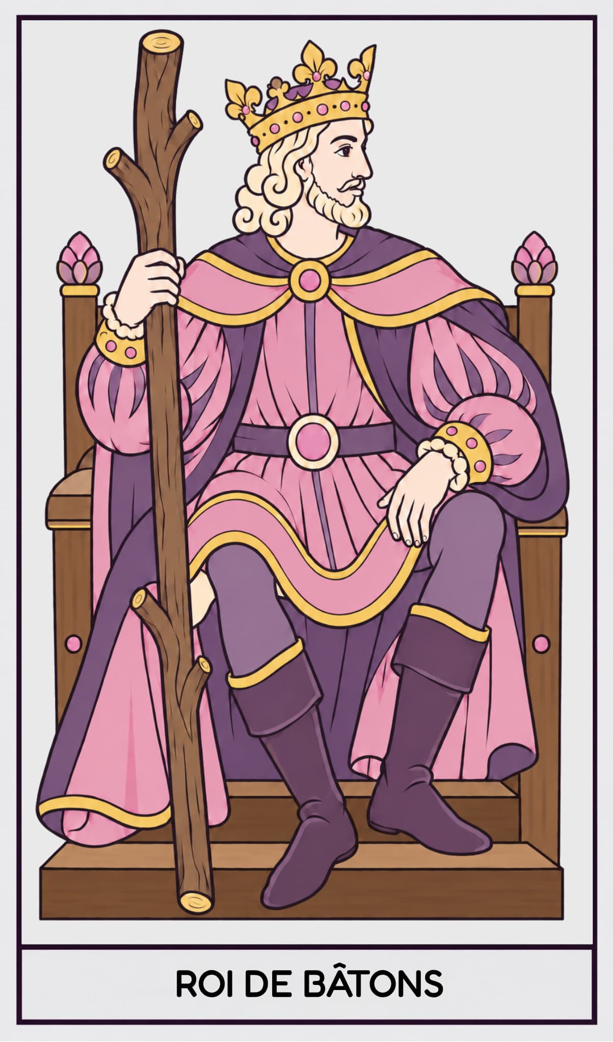 Roi de Bâtons, Tarot de Marseille