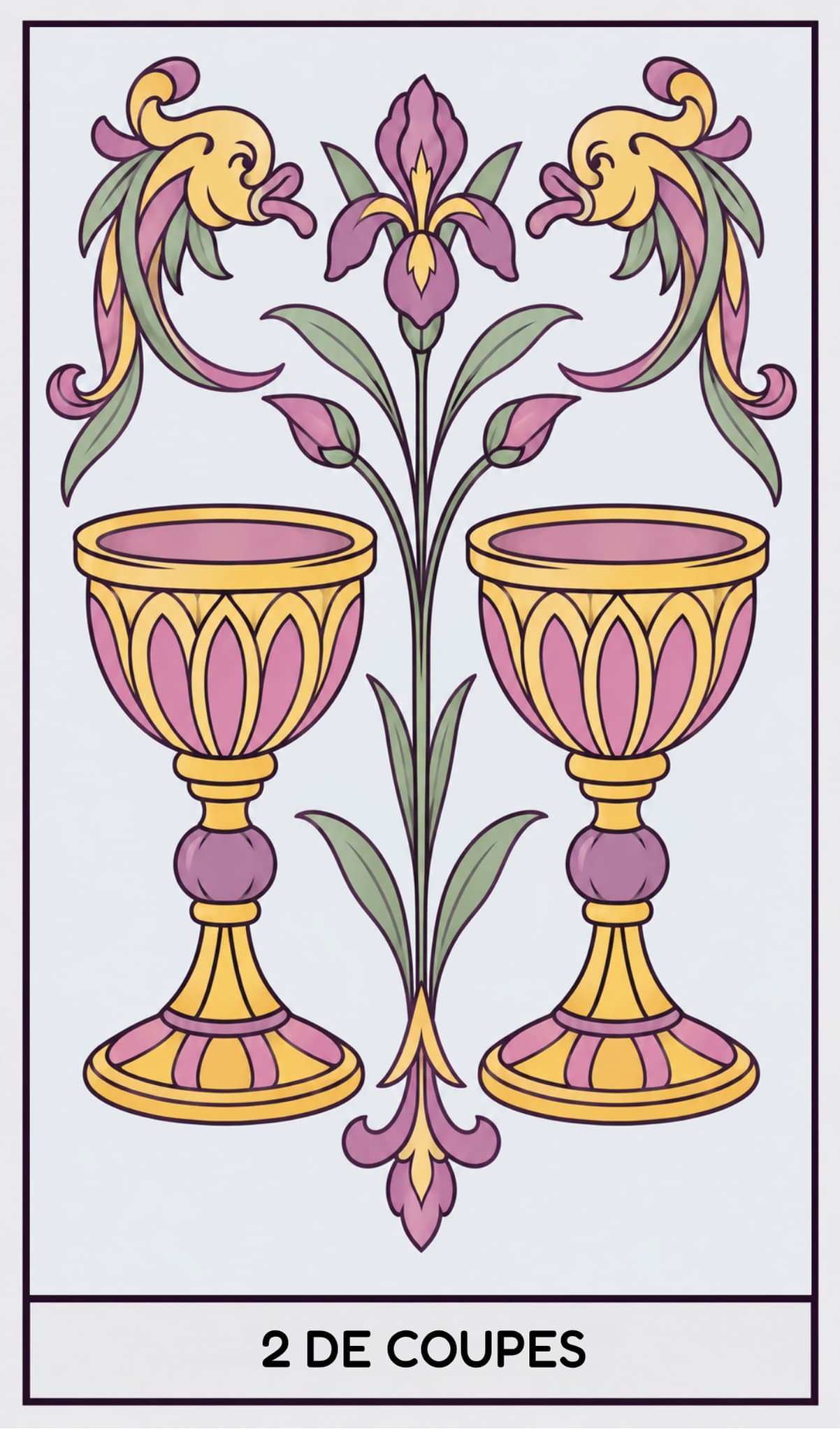 2 de Coupes, Tarot de Marseille