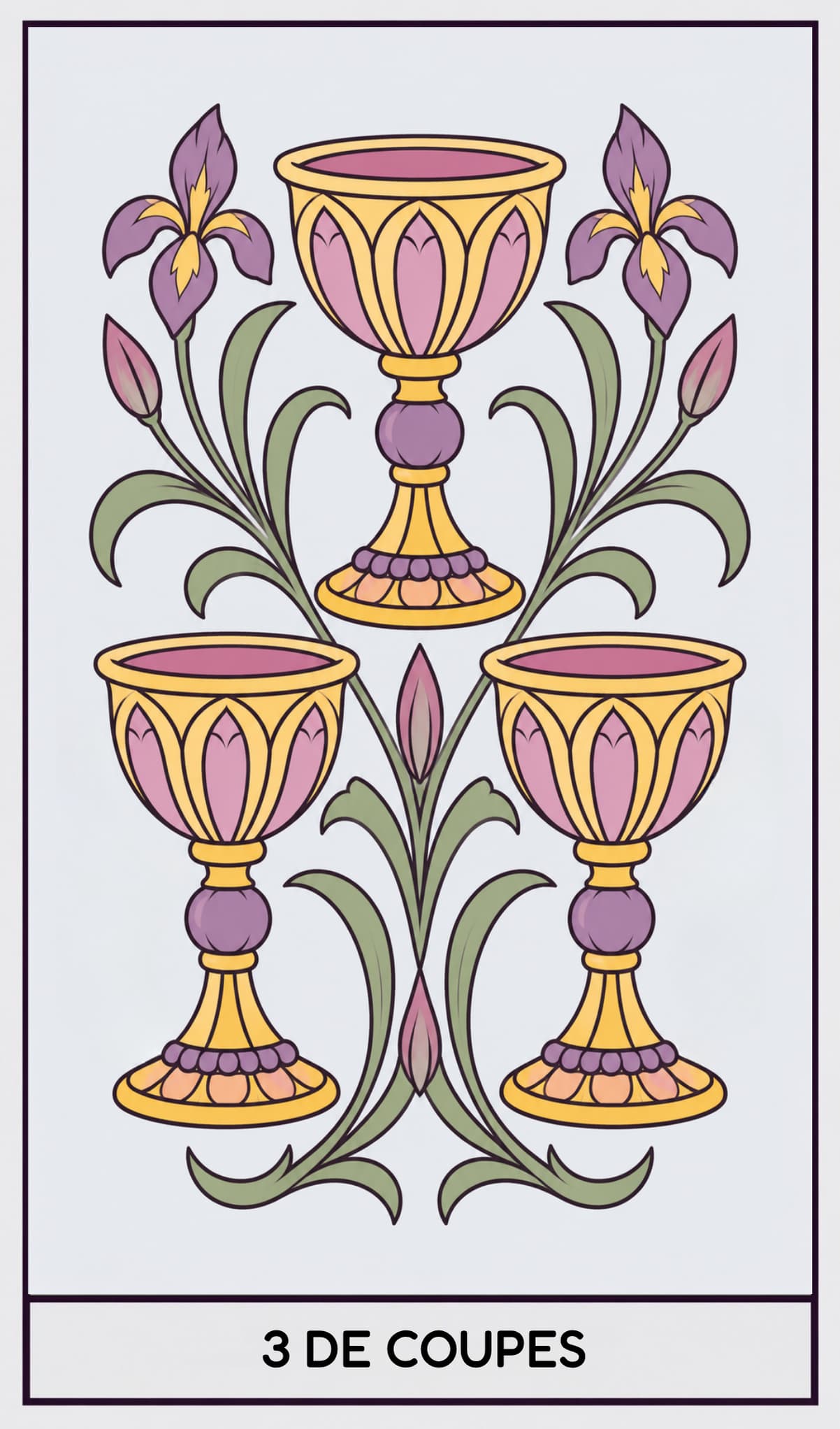 3 de Coupes, Tarot de Marseille