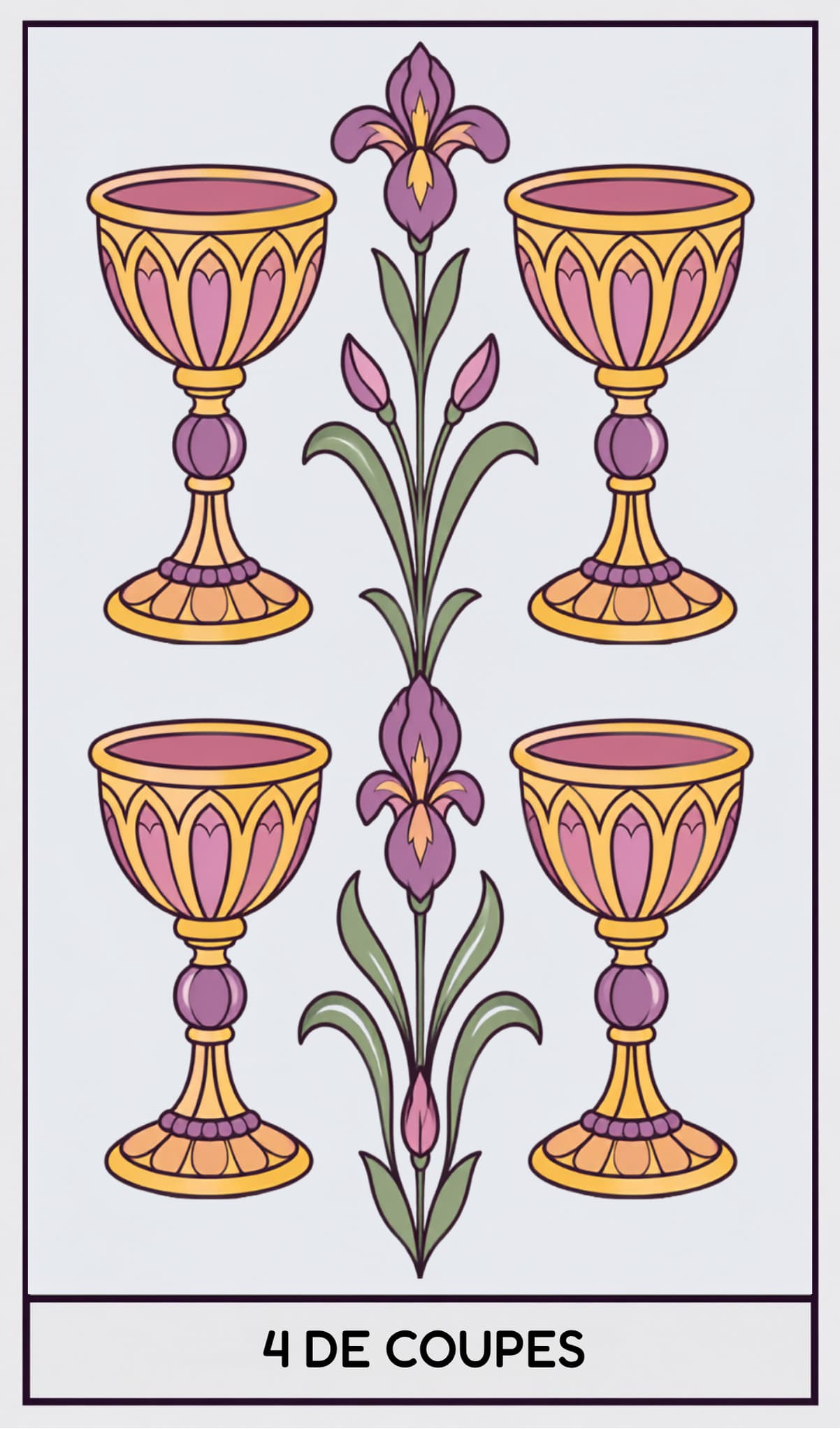 4 de Coupes, Tarot de Marseille