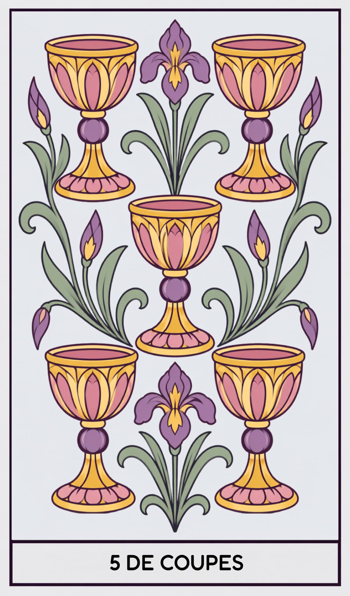 5 de Coupes, Tarot de Marseille