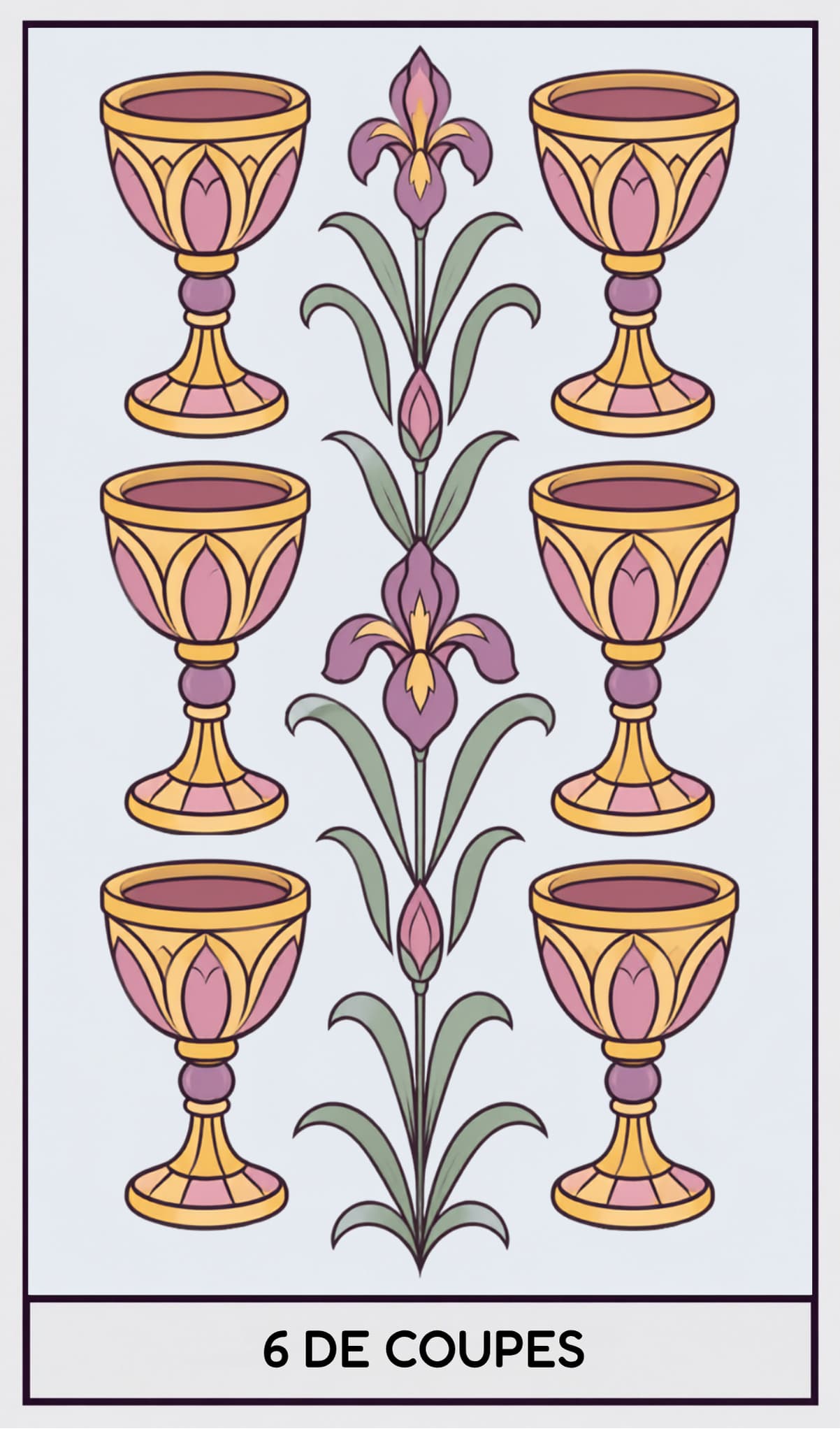 6 de Coupes, Tarot de Marseille