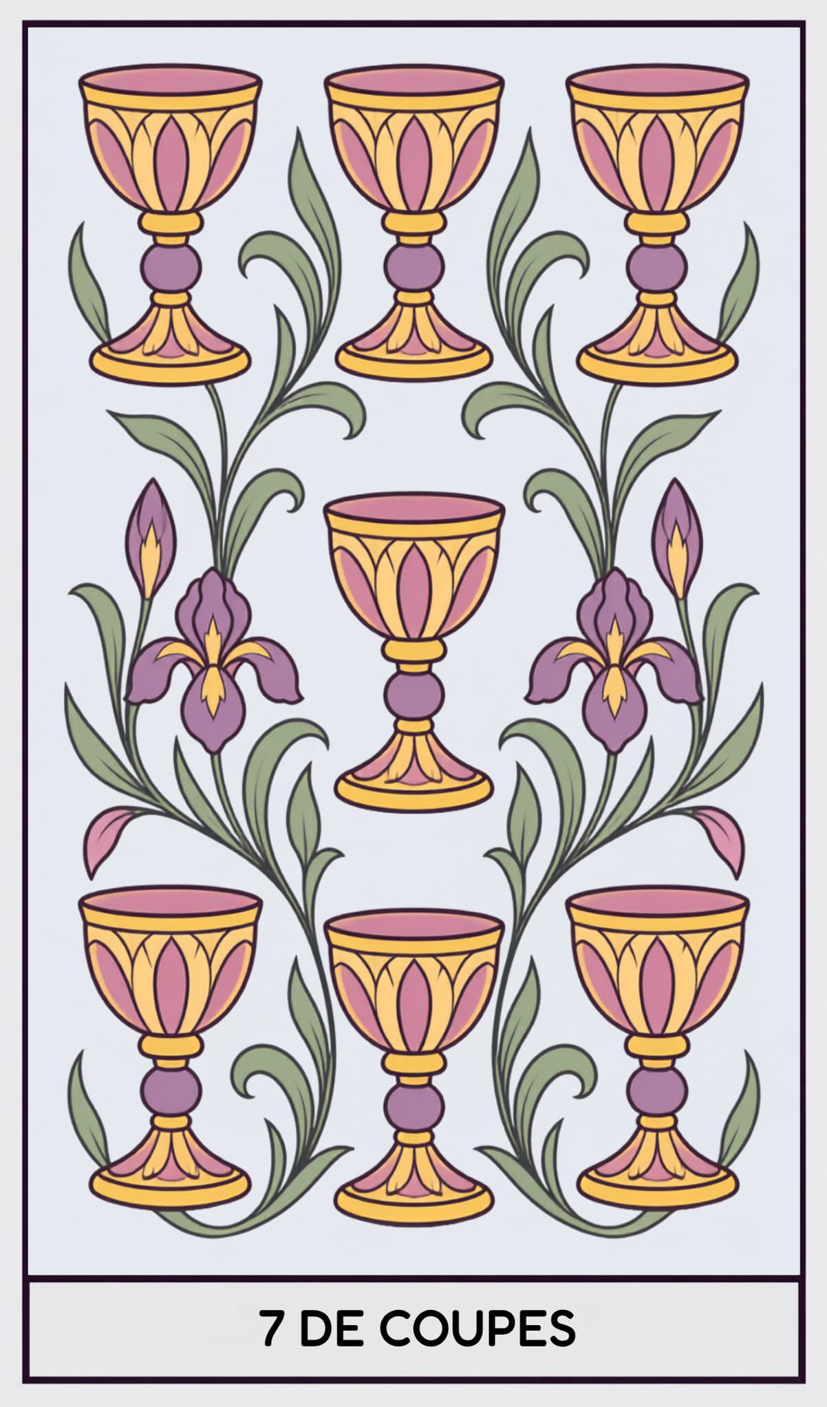 7 de Coupes, Tarot de Marseille