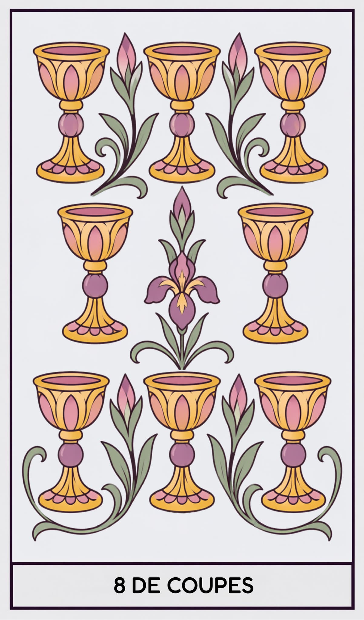 8 de Coupes, Tarot de Marseille