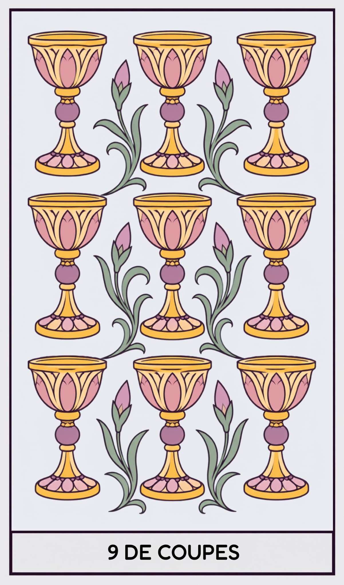 9 de Coupes, Tarot de Marseille