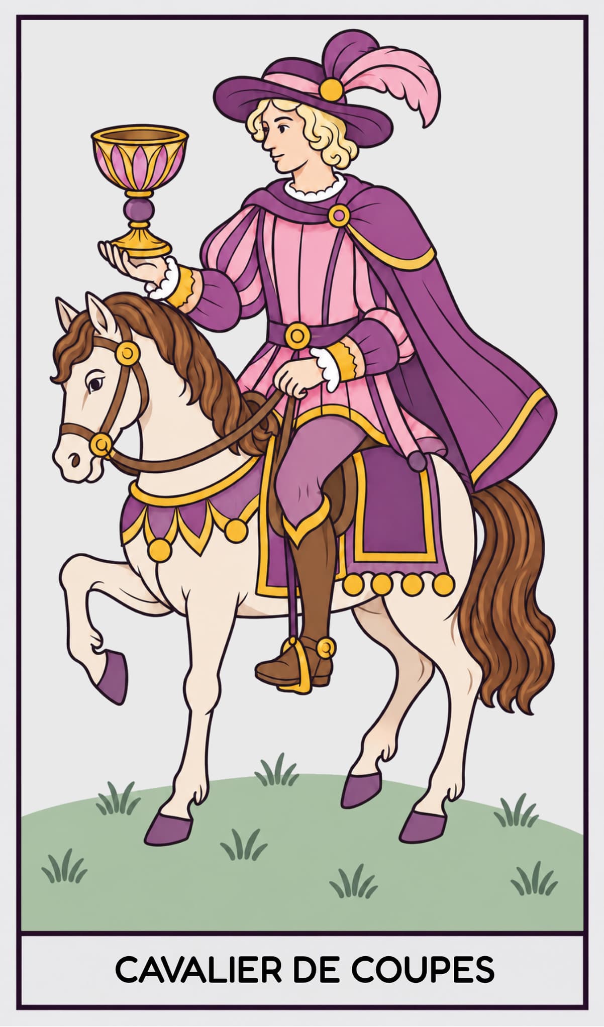 Cavalier de Coupes, Tarot de Marseille