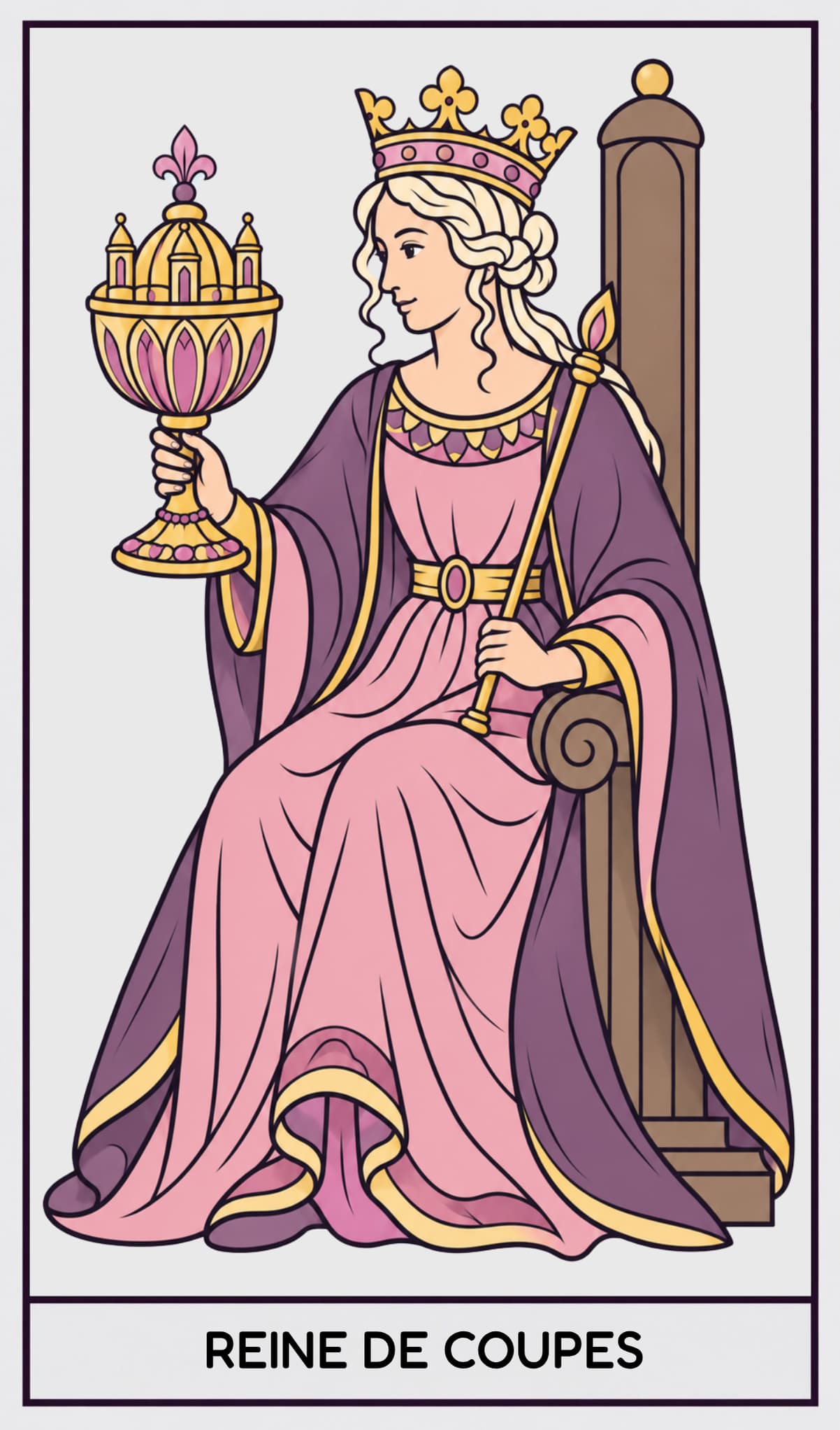 Reine de Coupes, Tarot de Marseille