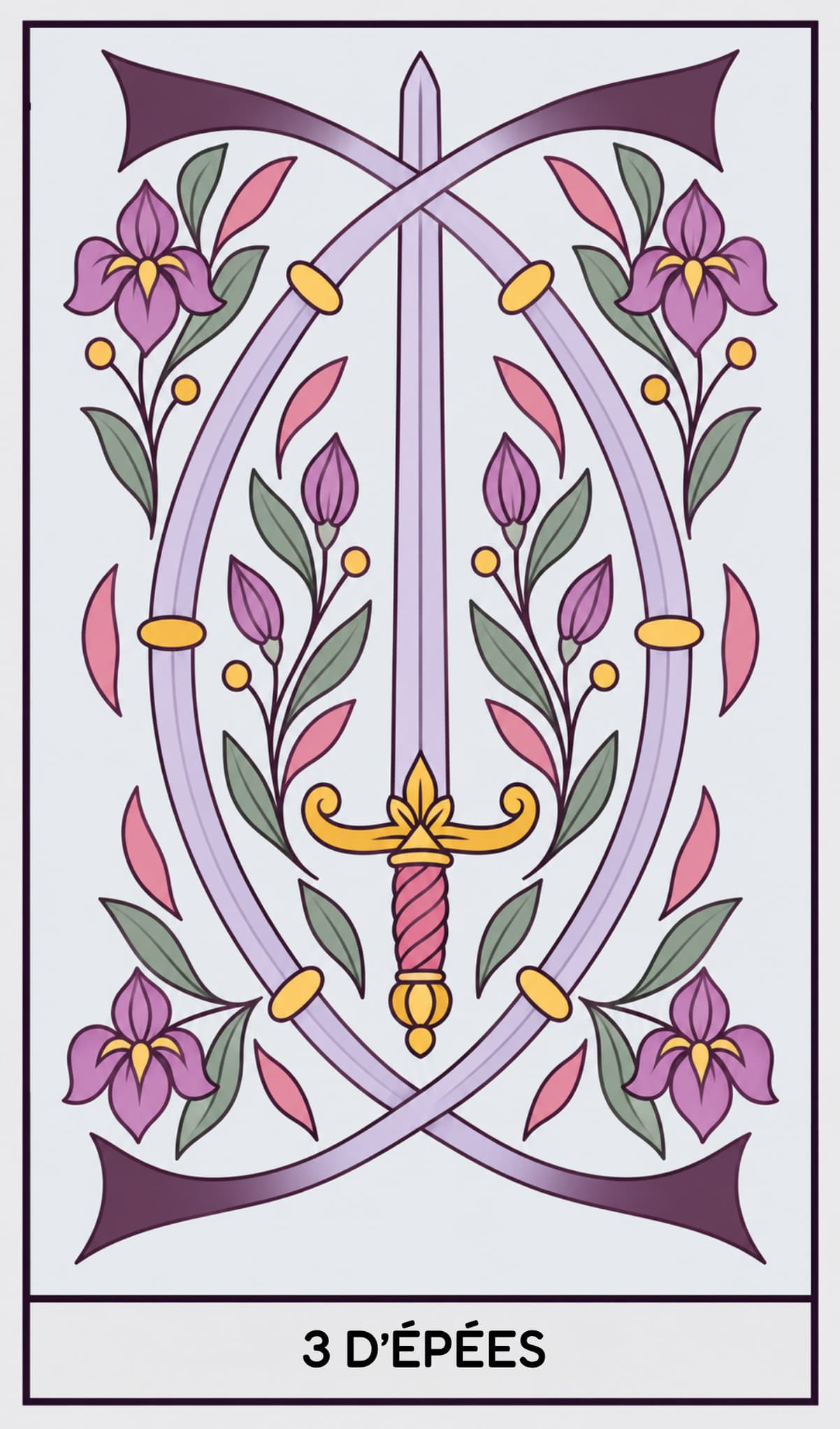 3 d'Épées, Tarot de Marseille