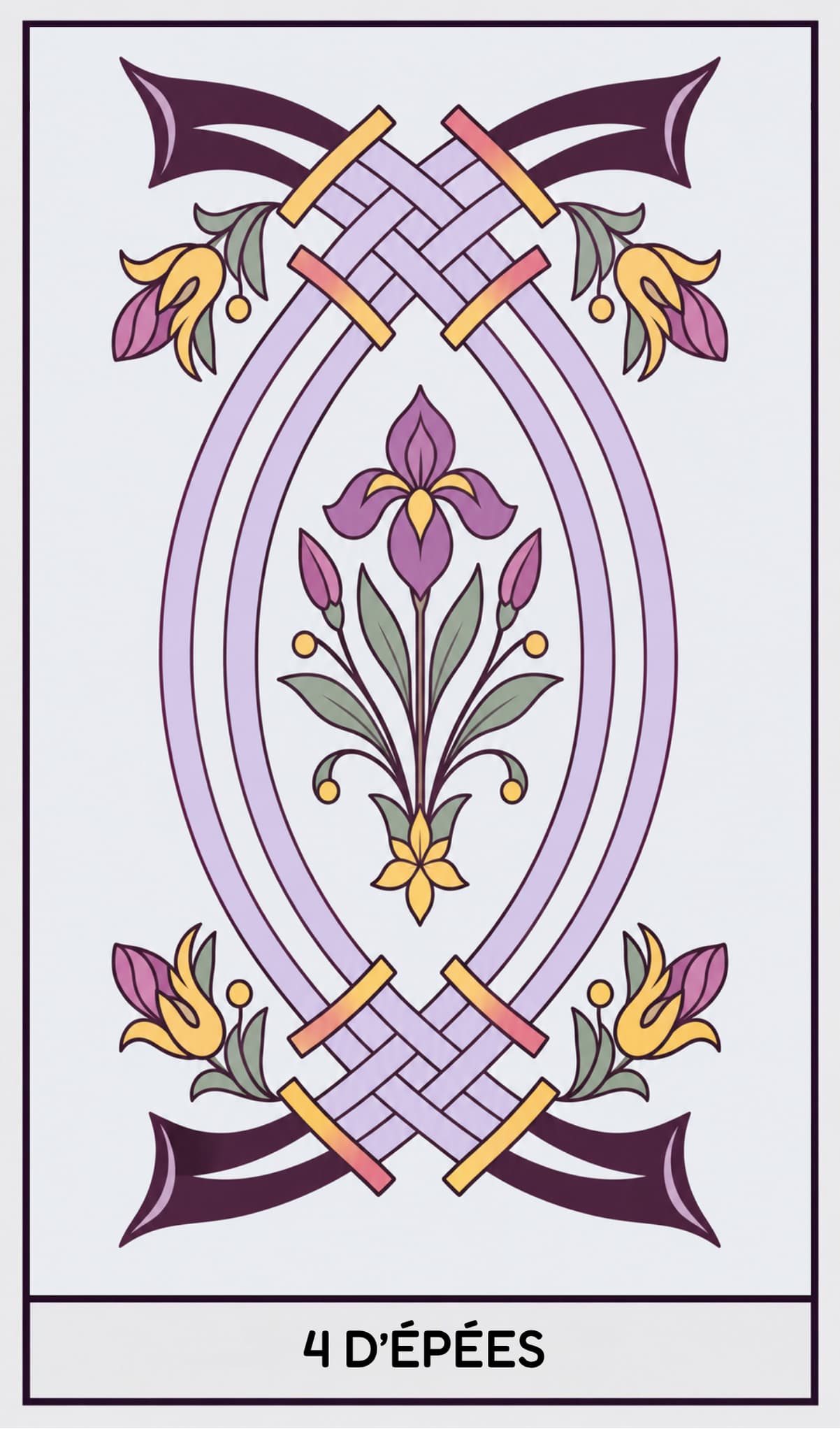 4 d'Épées, Tarot de Marseille