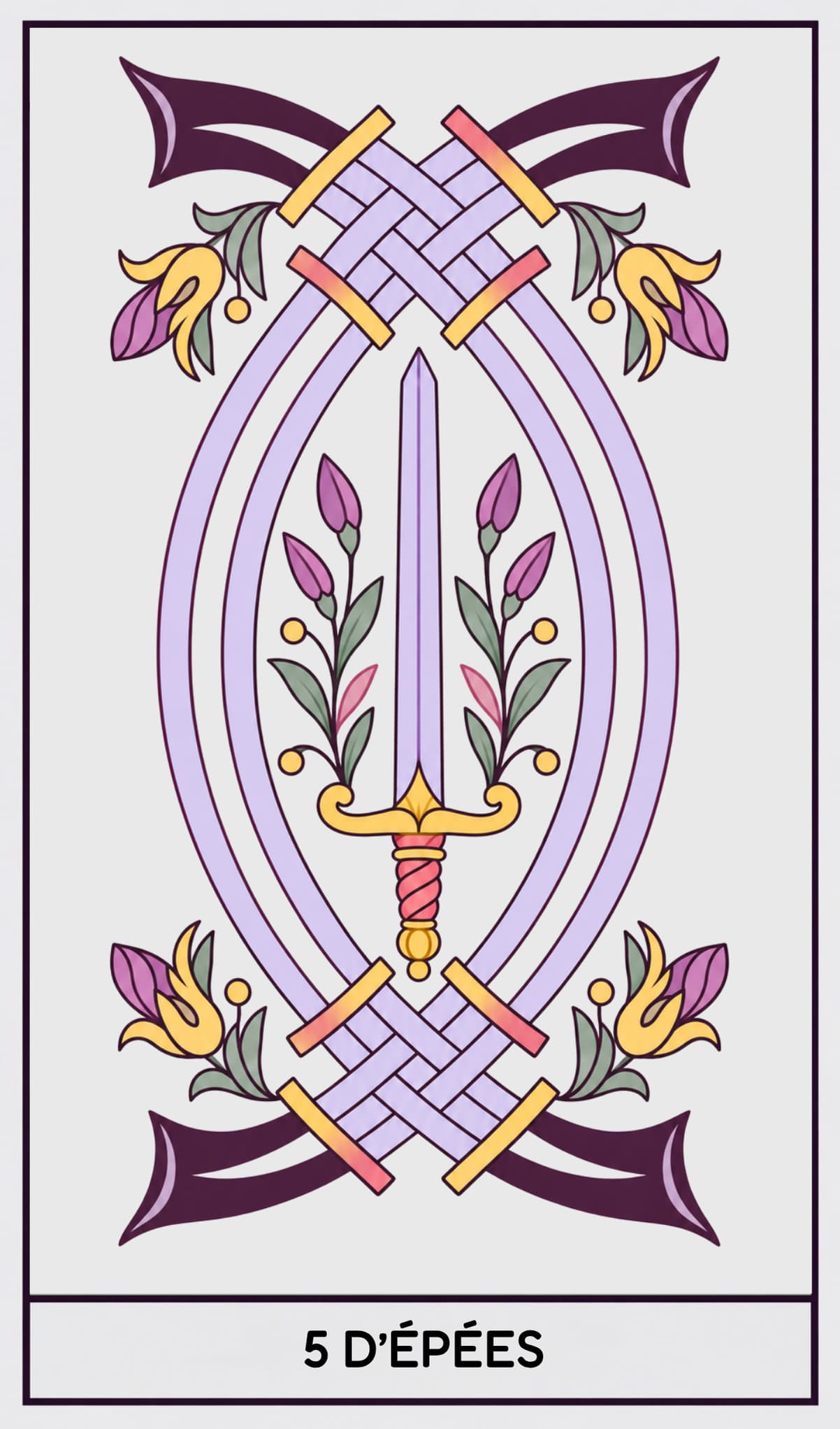 5 d'Épées, Tarot de Marseille