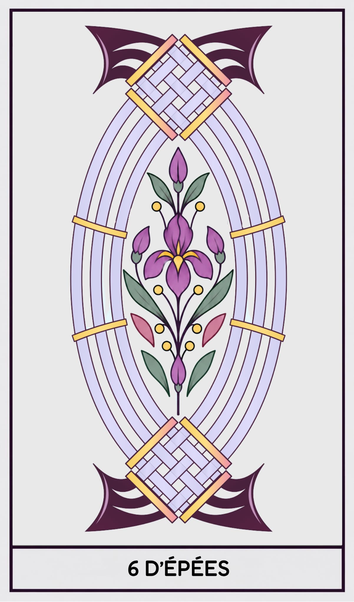 6 d'Épées, Tarot de Marseille