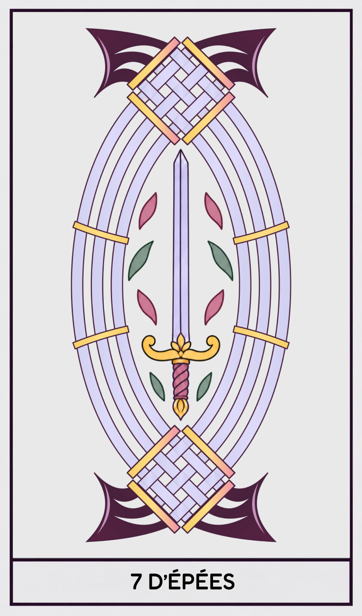 7 d'Épées, Tarot de Marseille