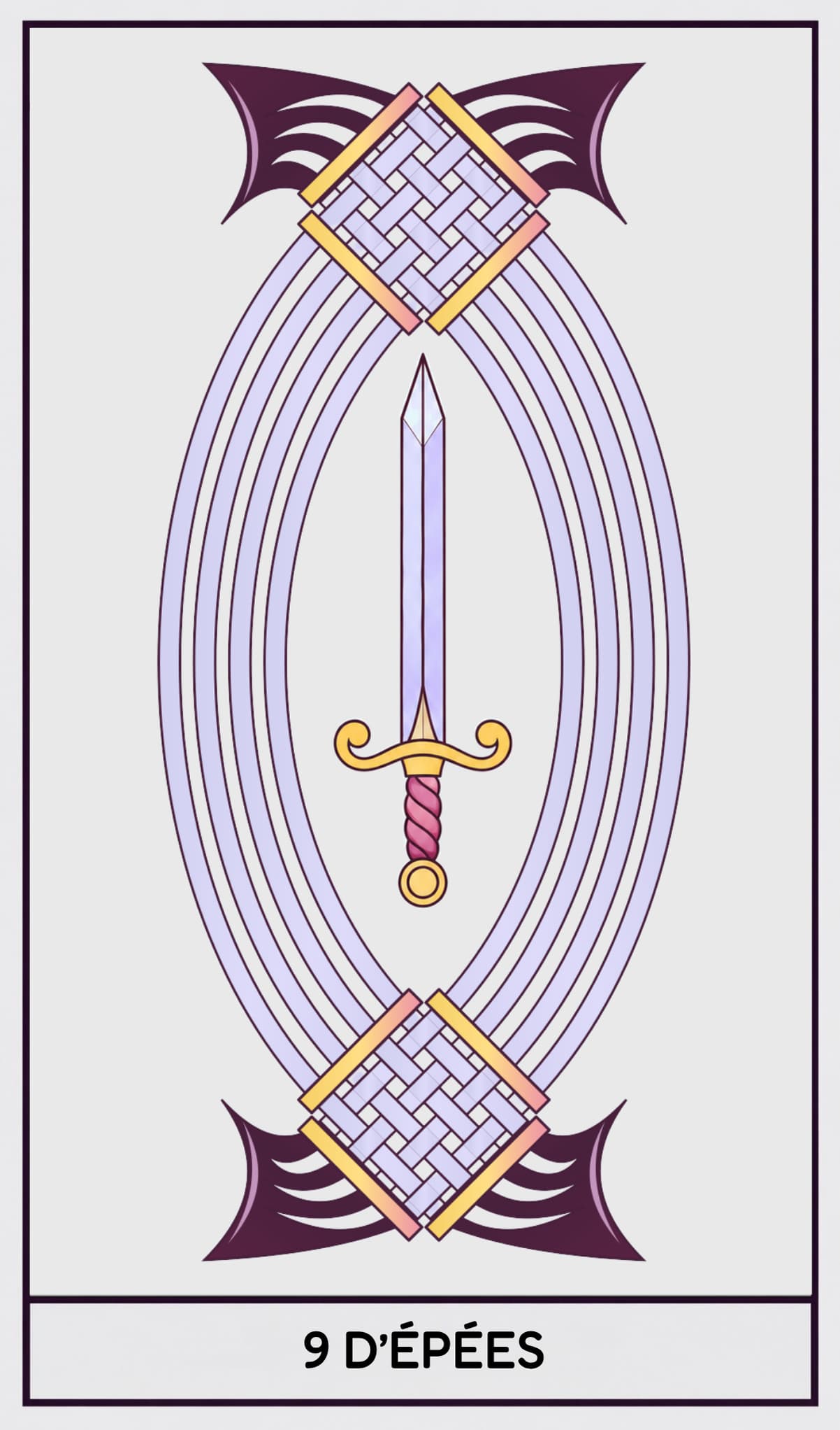 9 d'Épées, Tarot de Marseille