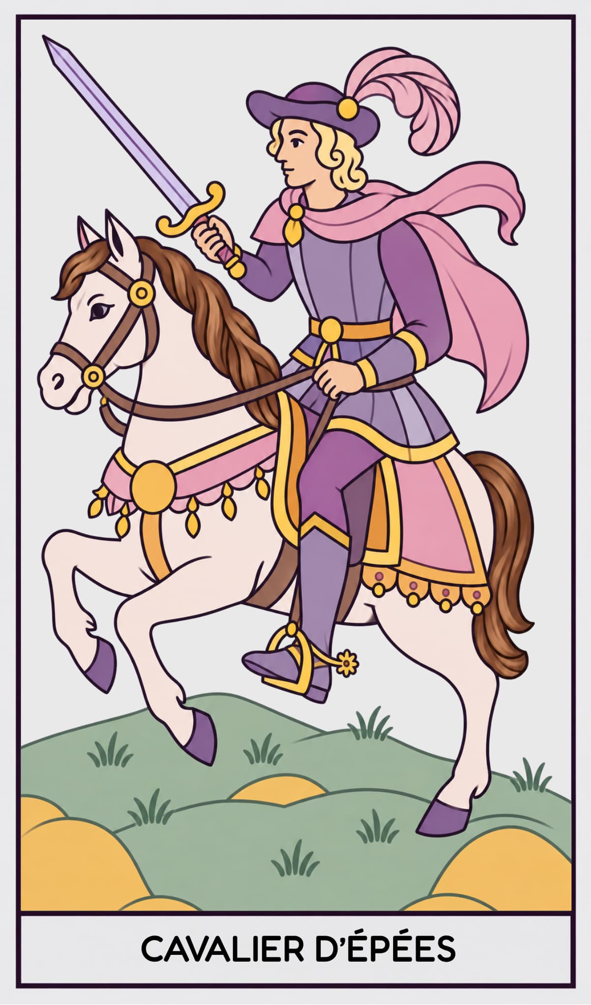 Cavalier d'Épées, Tarot de Marseille