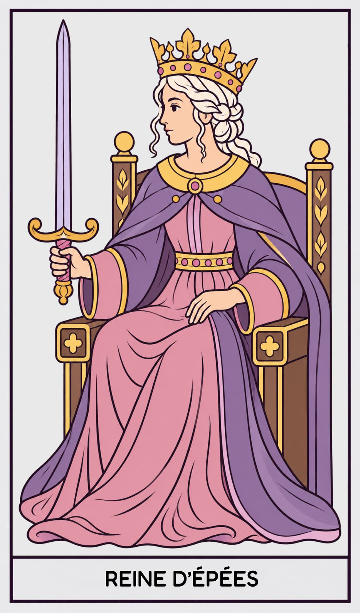 Reine d'Épées, Tarot de Marseille
