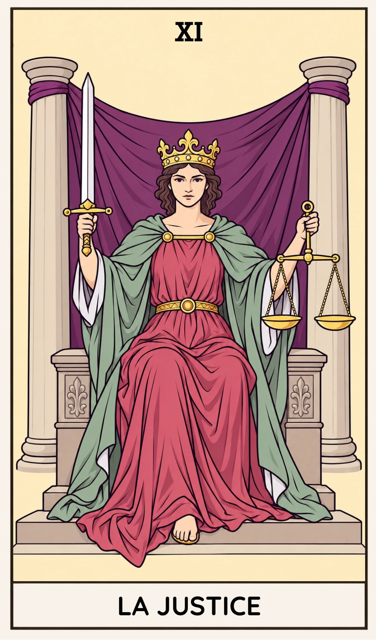 La Justice, Tarot Rider-Waite-Smith