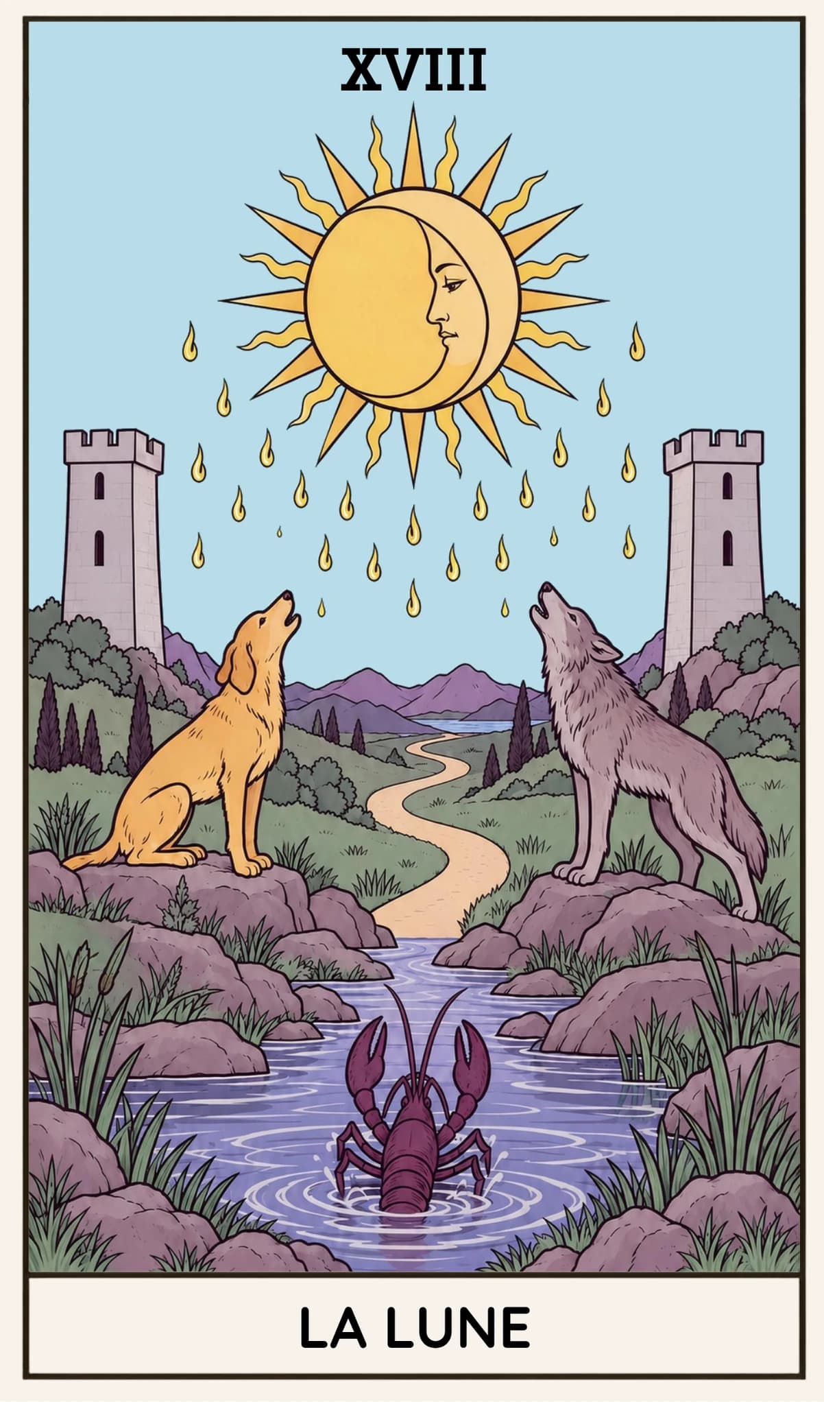 La Lune, Tarot Rider-Waite-Smith