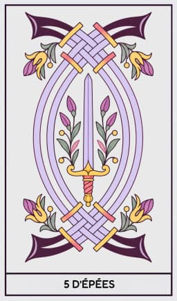 5 d'Épées, Tarot de Marseille, arcane mineur abstrait