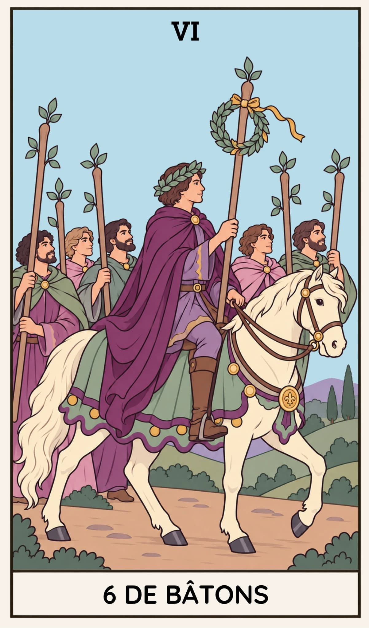 6 de Bâtons, Tarot Rider-Waite-Smith