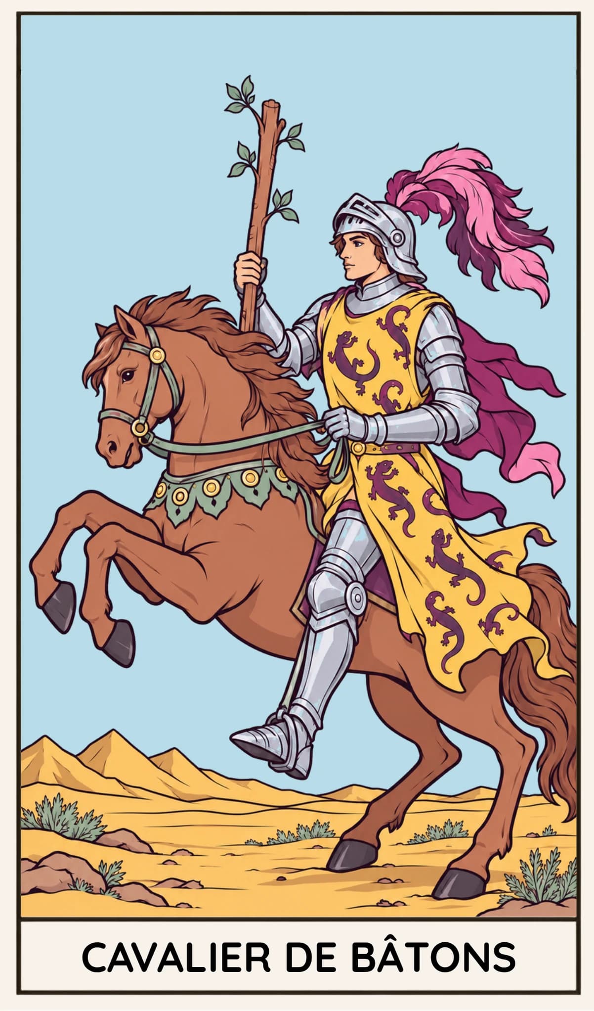 Cavalier de Bâtons, Tarot Rider-Waite-Smith