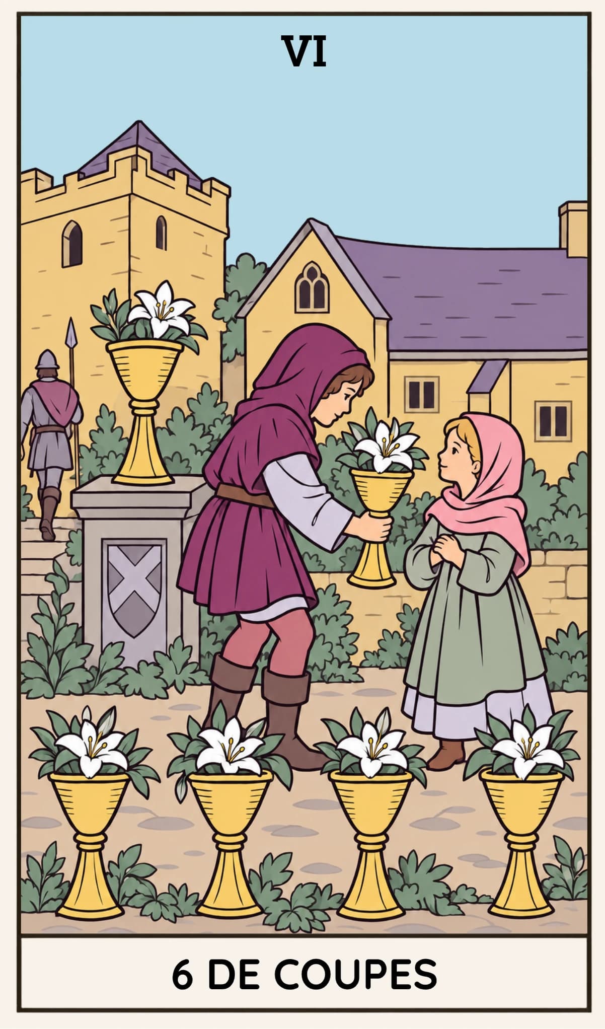 6 de Coupes, Tarot Rider-Waite-Smith
