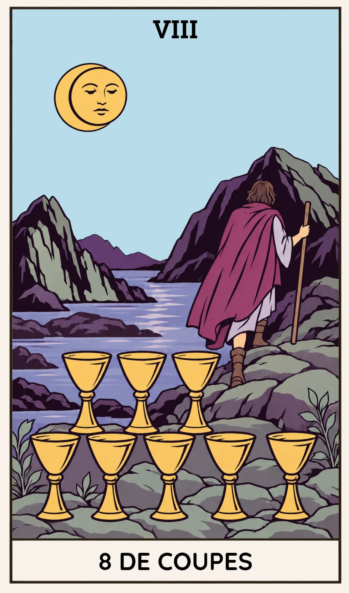 8 de Coupes, Tarot Rider-Waite-Smith