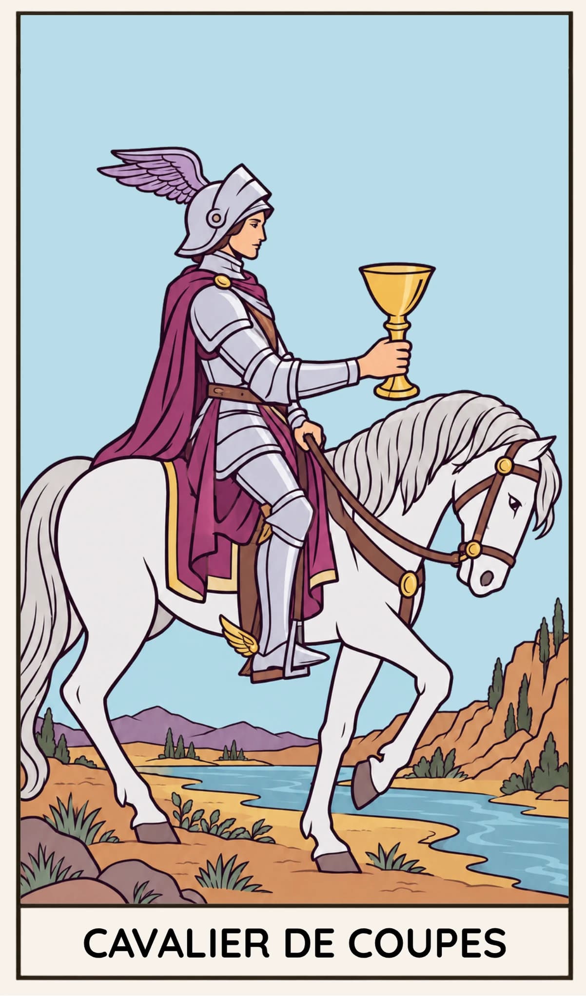 Cavalier de Coupes, Tarot Rider-Waite-Smith
