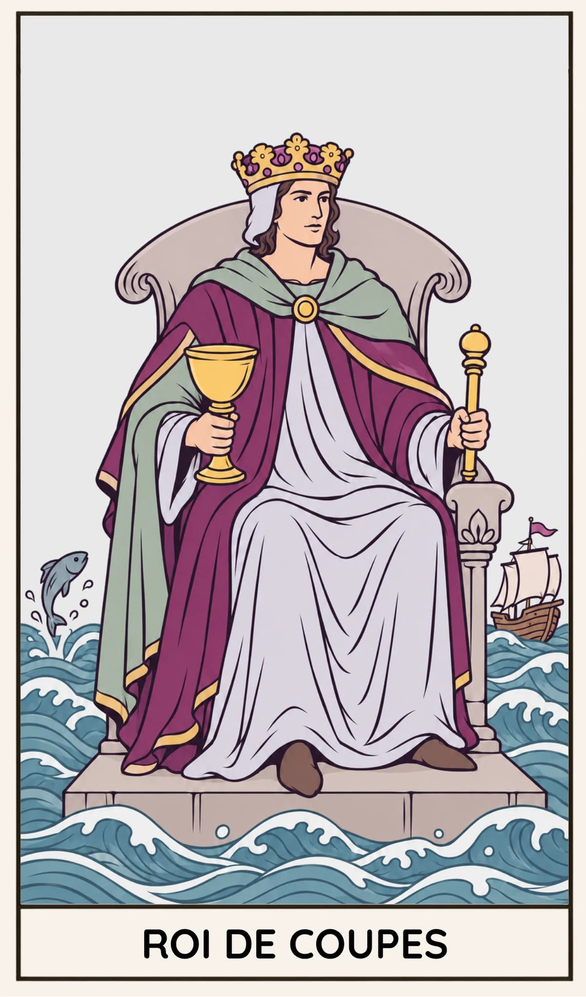 Roi de Coupes, Tarot Rider-Waite-Smith