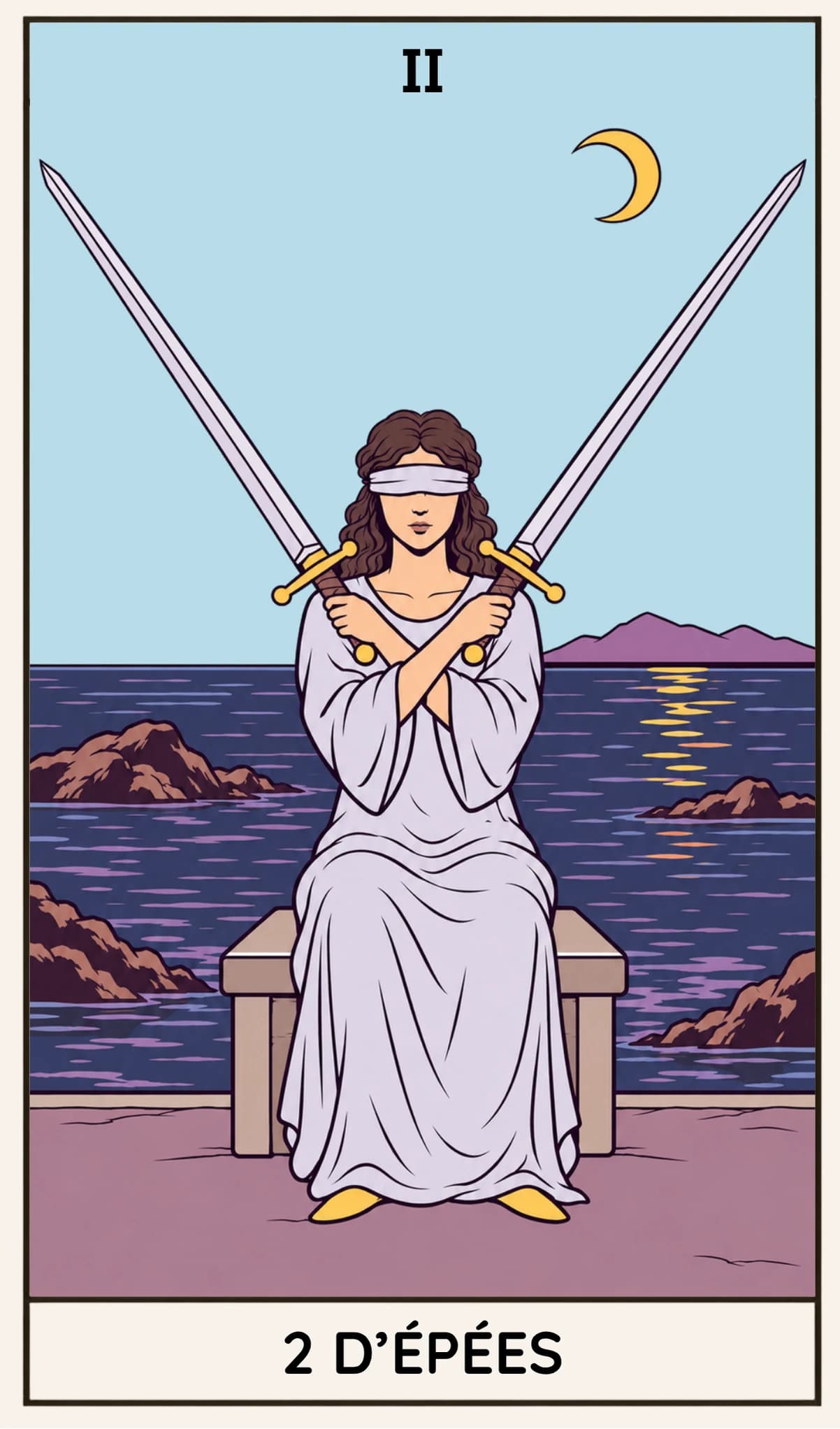 2 d'Épées, Tarot Rider-Waite-Smith