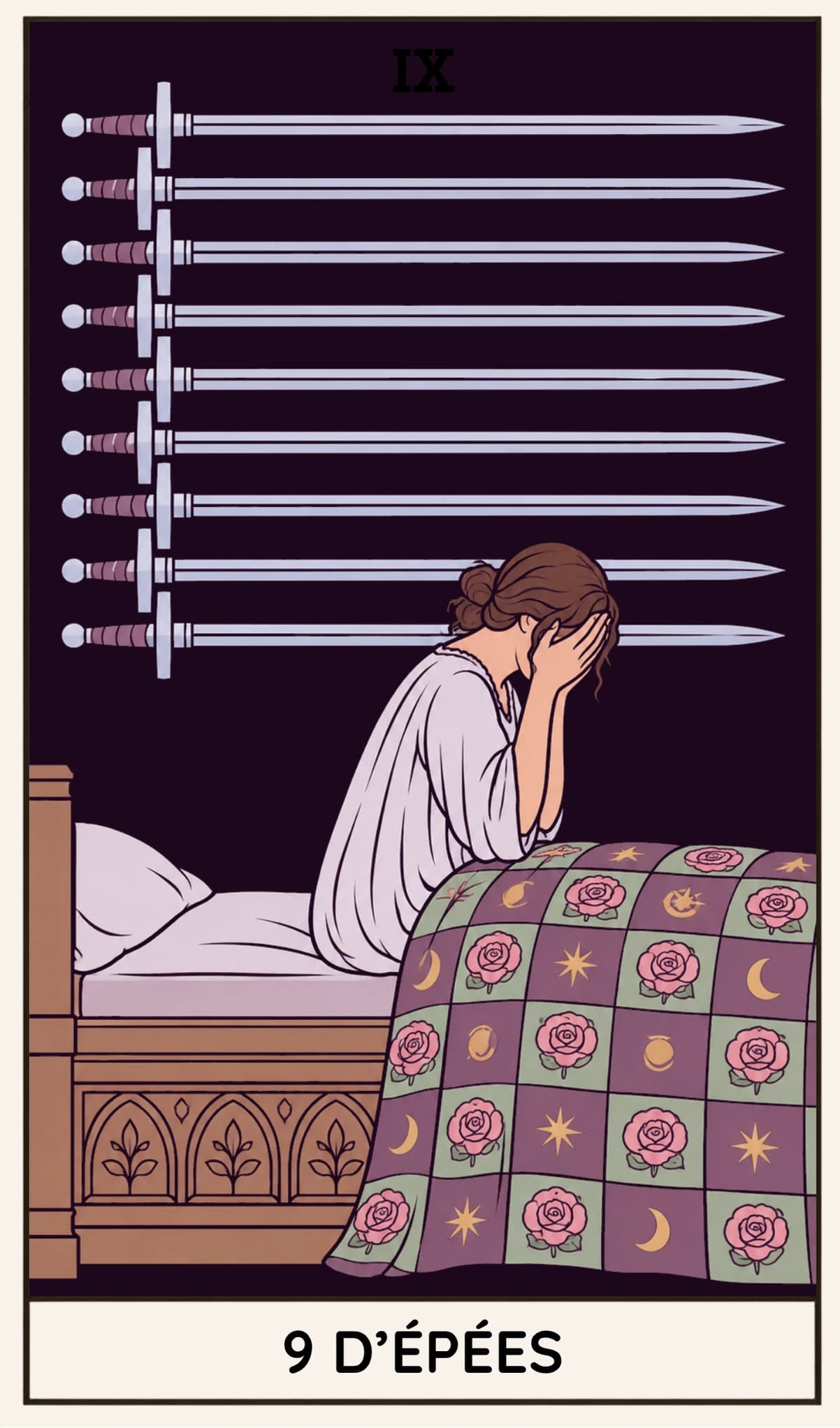9 d'Épées, Tarot Rider-Waite-Smith
