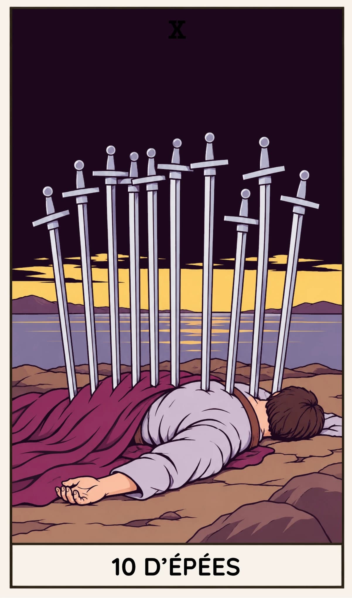 10 d'Épées, Tarot Rider-Waite-Smith