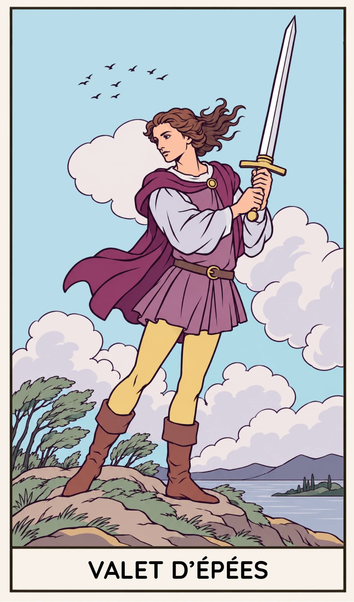 Valet d'Épées, Tarot Rider-Waite-Smith