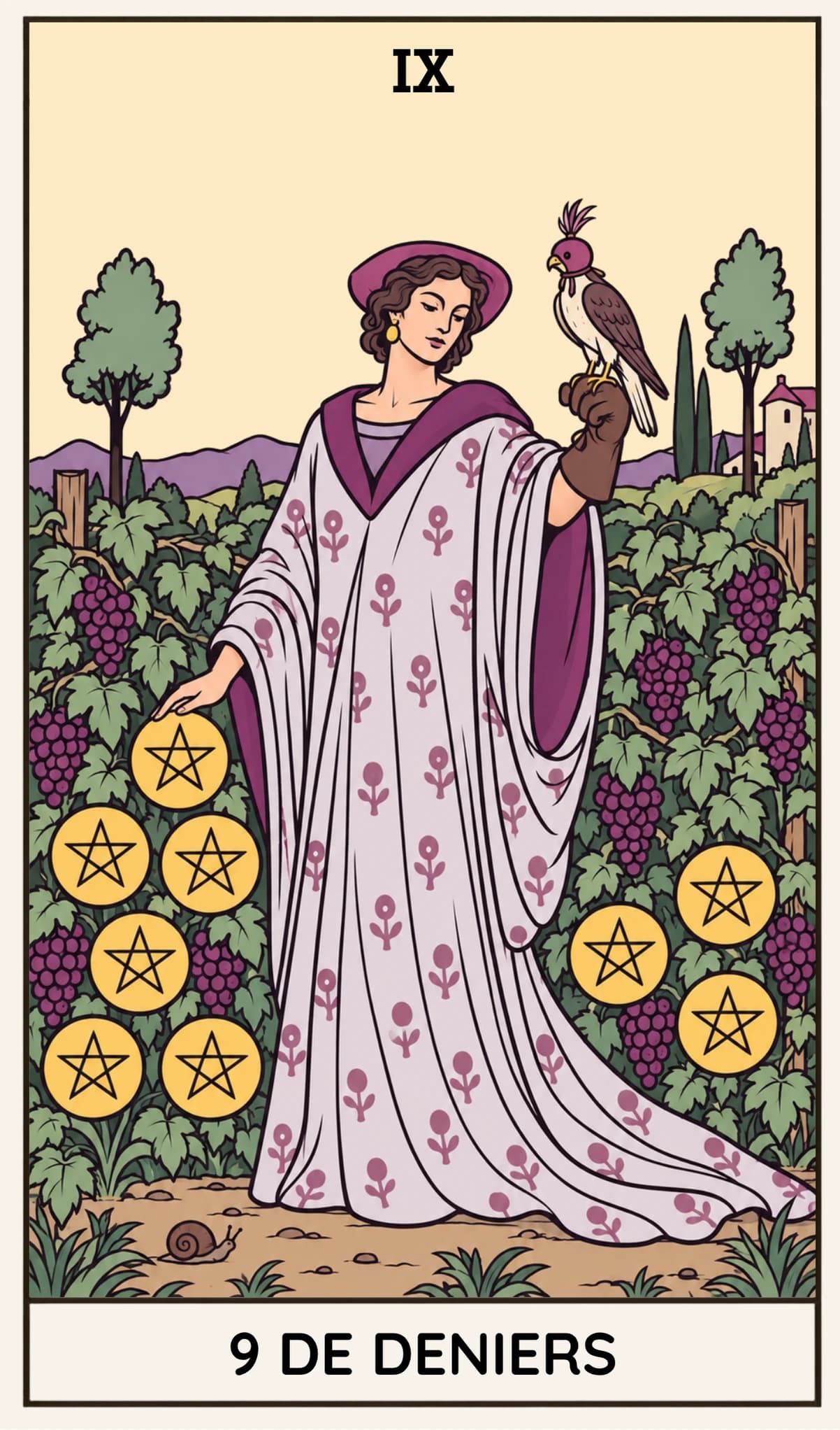 9 de Deniers, Tarot Rider-Waite-Smith