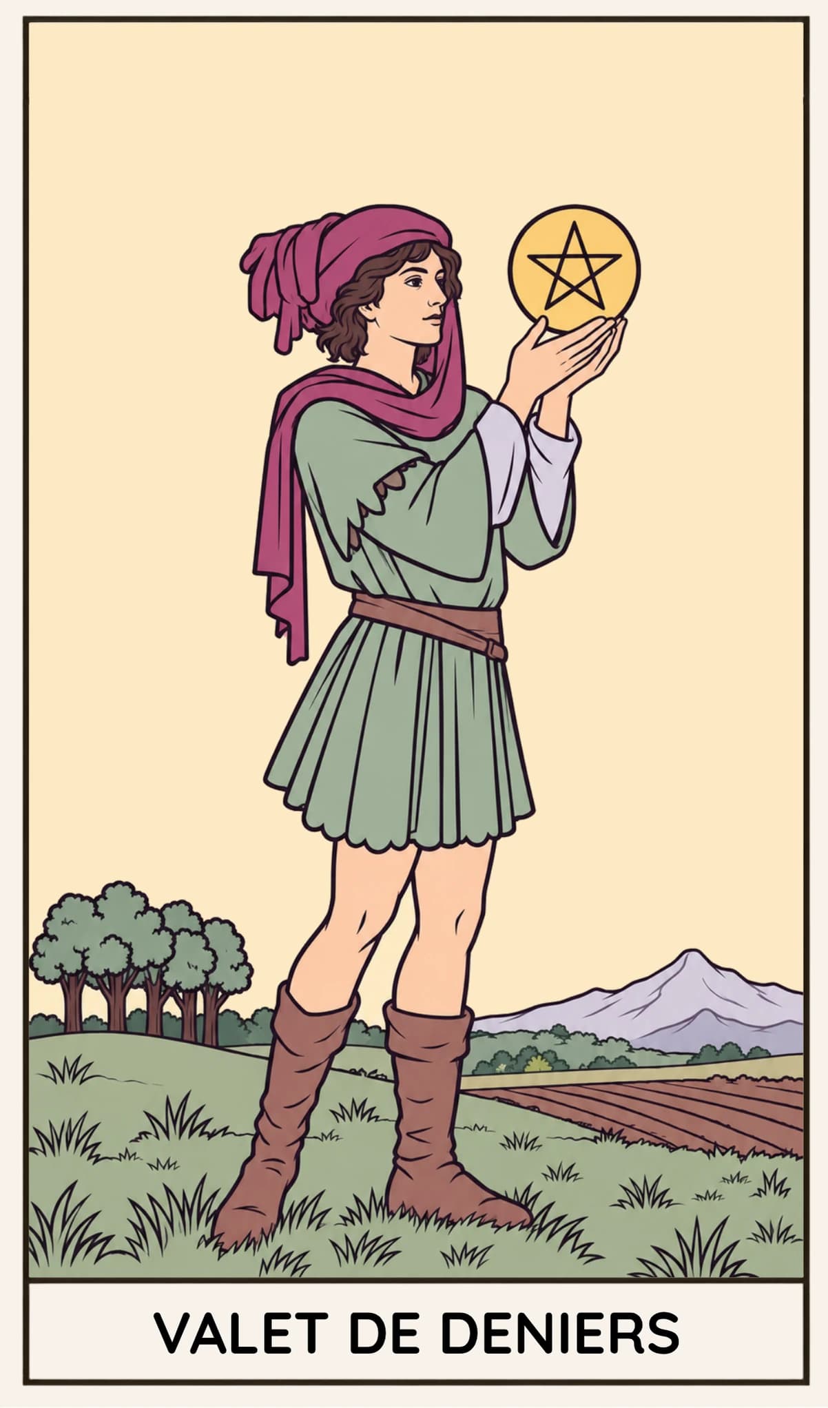 Valet de Deniers, Tarot Rider-Waite-Smith