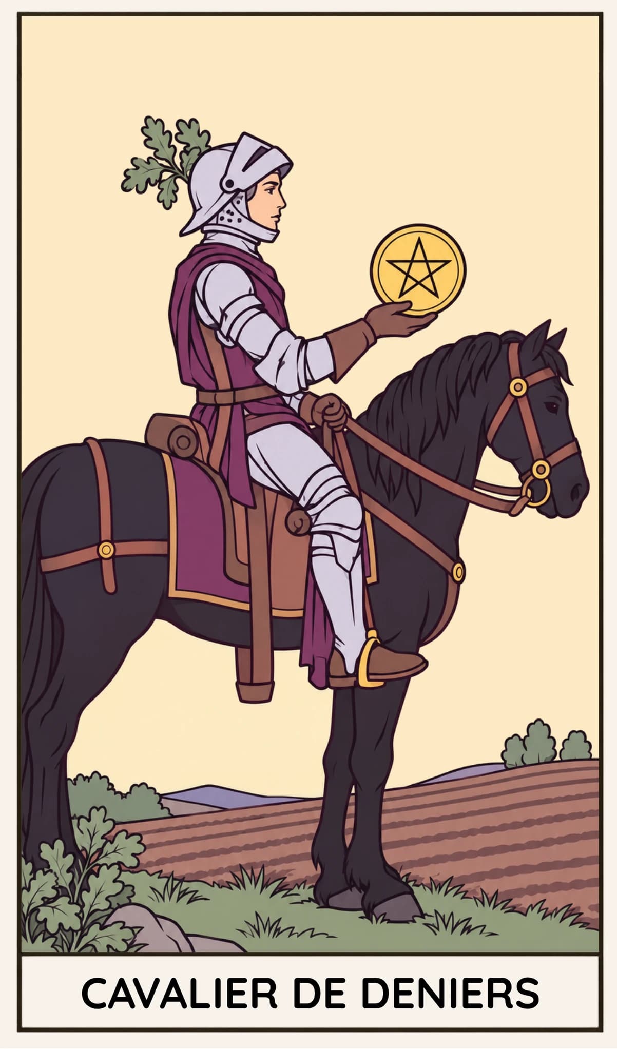 Cavalier de Deniers, Tarot Rider-Waite-Smith