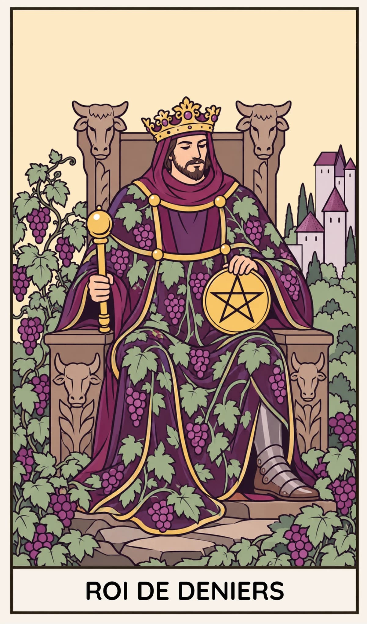 Roi de Deniers, Tarot Rider-Waite-Smith